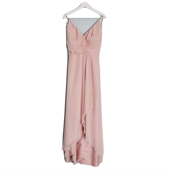 Jenny Packham JP1006 Sleeveless Lux Chiffon Bridesmaid Dress Blush Pink - Picture 2 of 6
